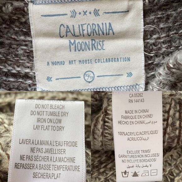 CALIFORNIA MOON RISE Sleeveless Knit Tunic Sweater Grey XS - Picture 7 of 8